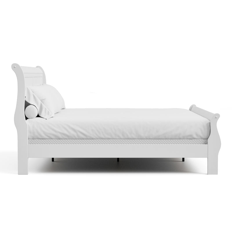 Devi Traditional Solid Wood Sleigh Bed