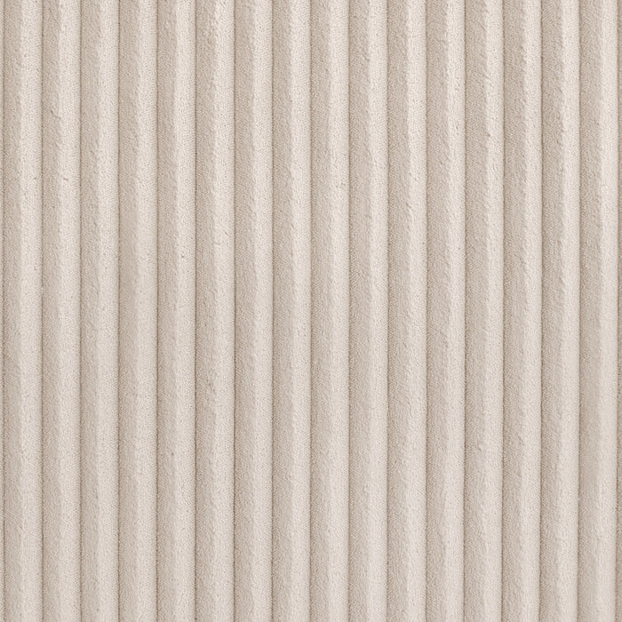 Swatch of the upholstery fabric of a modern tufted beige pink chenille oval storage bench