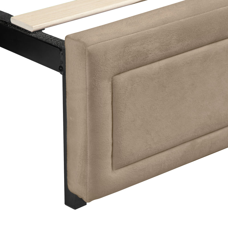 Zarvo Modern Upholstered Platform Bed with Storage Drawers