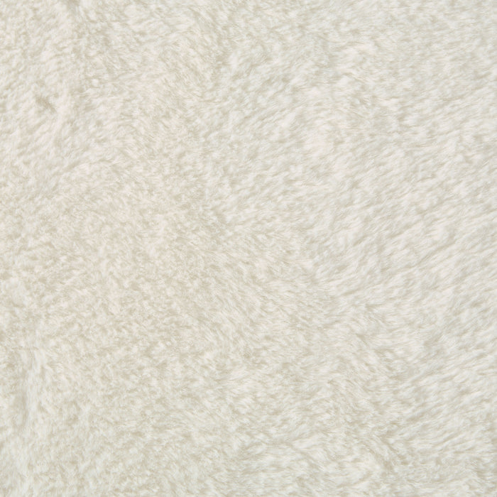 Swatch of the upholstery fabric of a modern white chenille rectangular storage ottoman with two tray tops