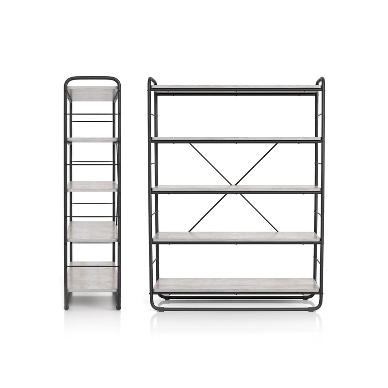 Melora Urban White 5-Shelf Display Bookcase
