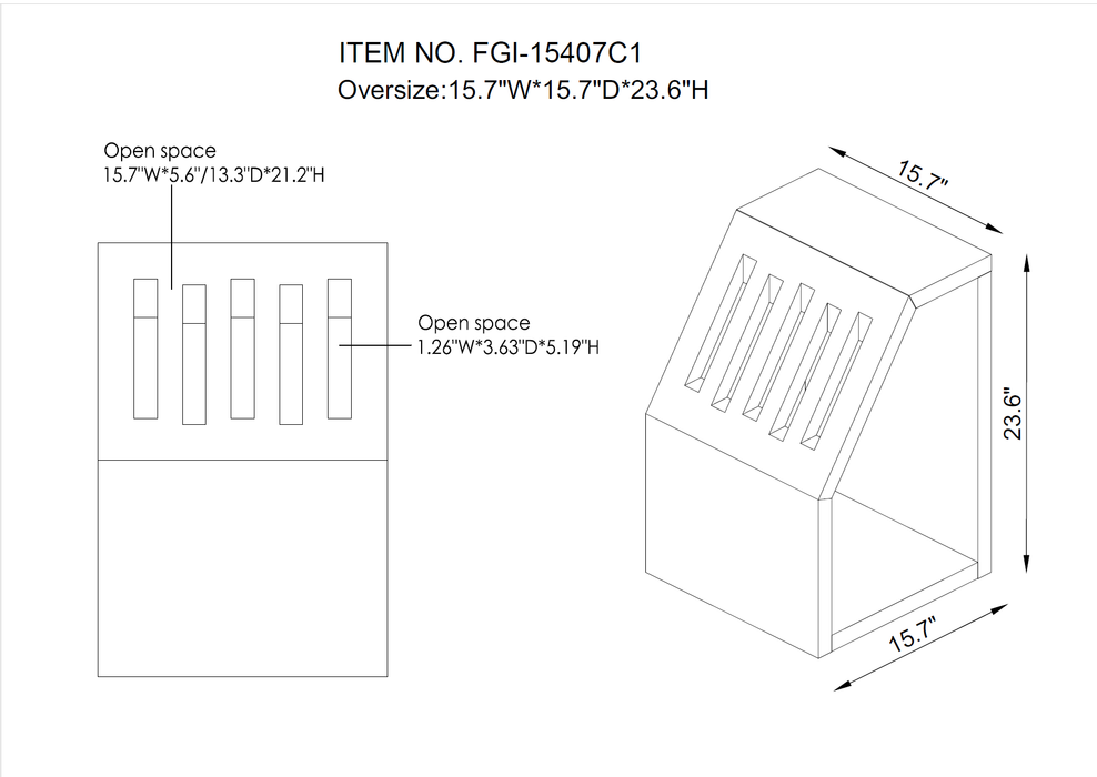 Talima Modern End Table with Book Rack