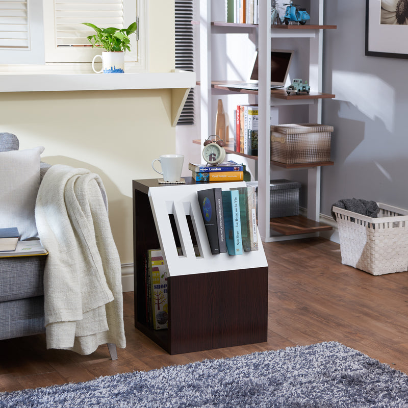 Talima Modern End Table with Book Rack