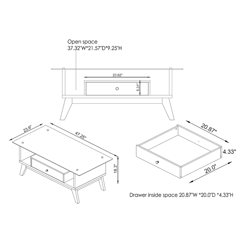 Sepulveda Transitional Single-Drawer Coffee Table