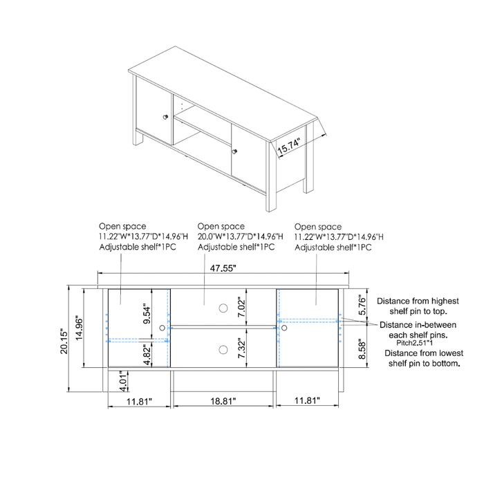 Knisler Rustic Distressed Walnut 47-inch TV Stand