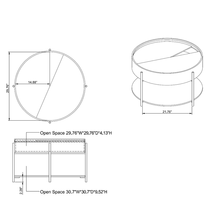 Sinti Modern White 32-inch Round Storage Coffee Table