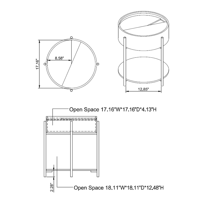 Sinti Modern White 20-inch Round Storage End Table