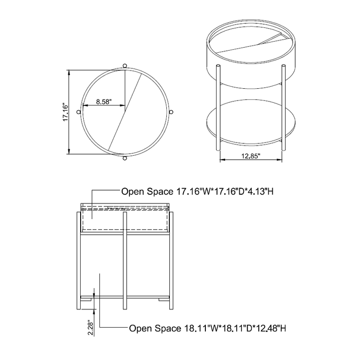 Sinti Modern White 20-inch Round Storage End Table