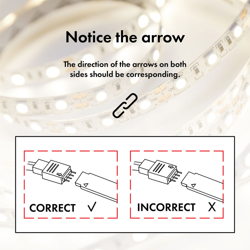 Informational image with the LED lighting connections on a contemporary white storage coffee table with shelves and a lift top