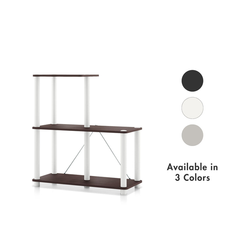 Quincy 30.1 in. Tall Wood 3-Shelf Modular Shelving Unit With Support Rods
