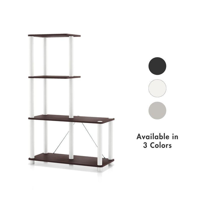 Quincy 44.1 in. Tall Wood 4-Shelf Modular Shelving Unit With Support Rods