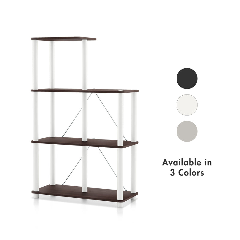 Quincy 44.1 in. Tall Wood 5-Shelf Modular Shelving Unit With Support Rods