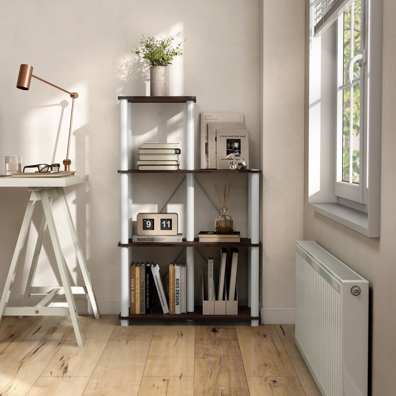 Quincy 44.1 in. Tall Wood 5-Shelf Modular Shelving Unit With Support Rods