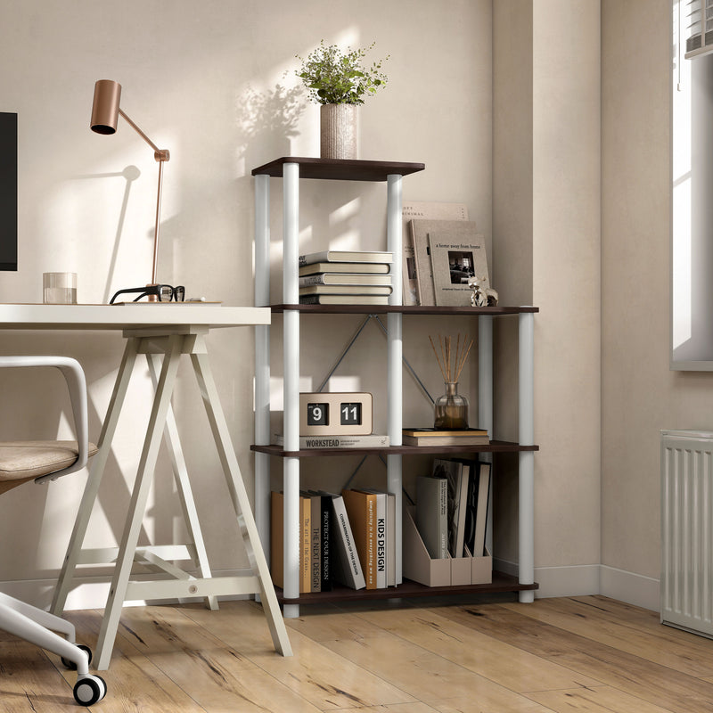 Quincy 44.1 in. Tall Wood 5-Shelf Modular Shelving Unit With Support Rods