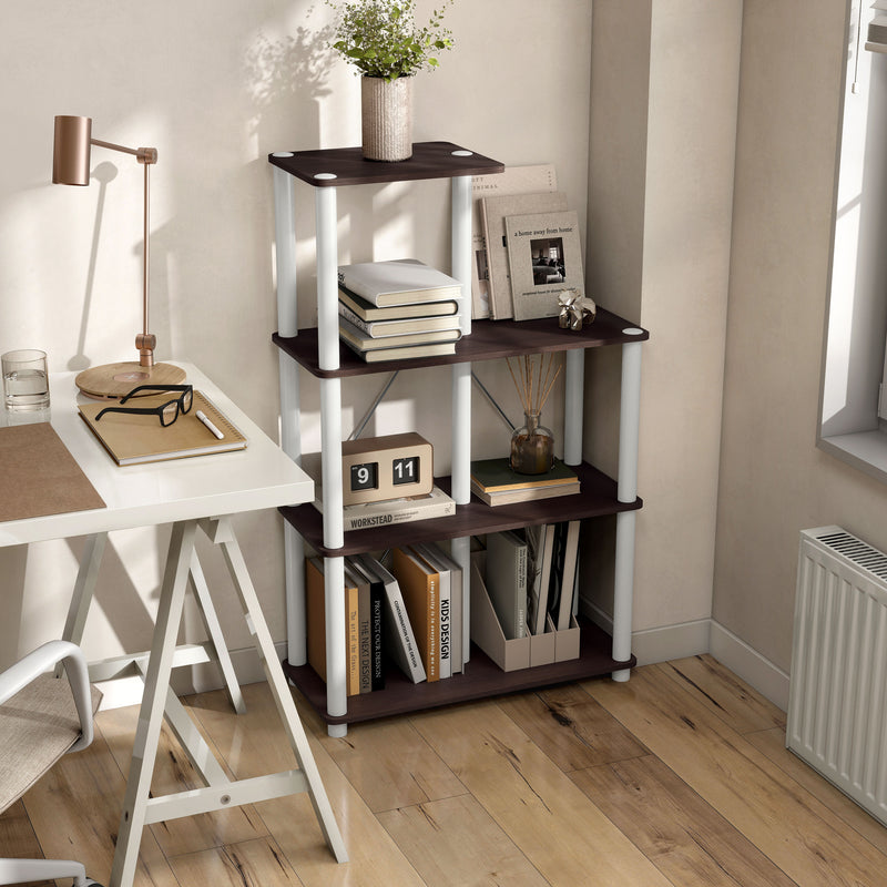 Quincy 44.1 in. Tall Wood 5-Shelf Modular Shelving Unit With Support Rods