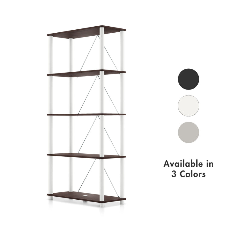 Quincy 58.2 in. Tall Wood 4-Shelf Modular Shelving Unit With Support Rods