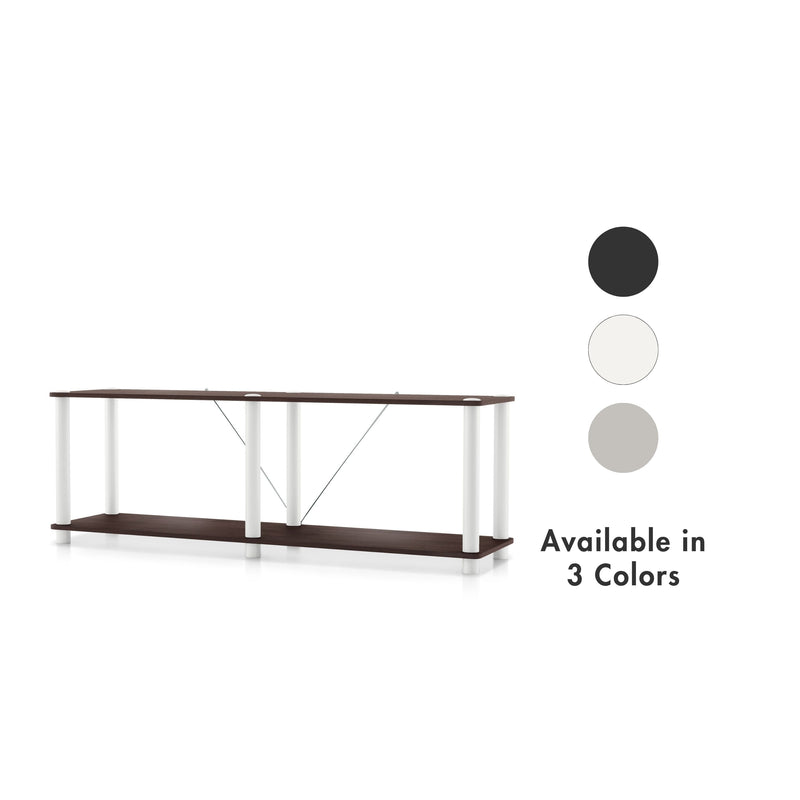 Quincy 16.1 in. Tall Wood 2-Shelf Modular Shelving Unit With Support Rods