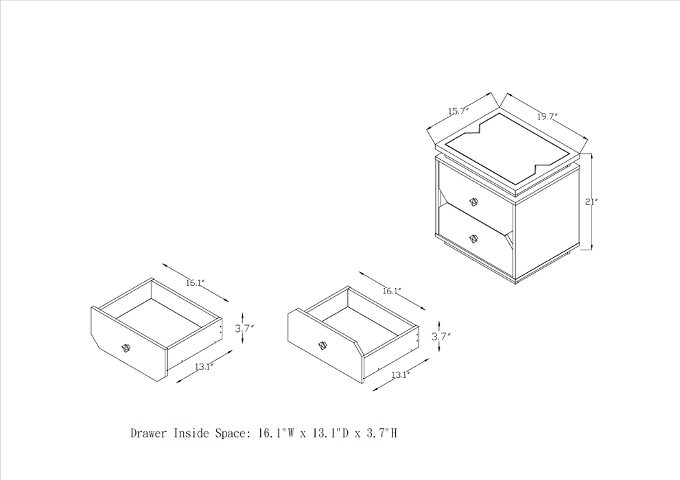 Terrance Contemporary Walnut/White End Table