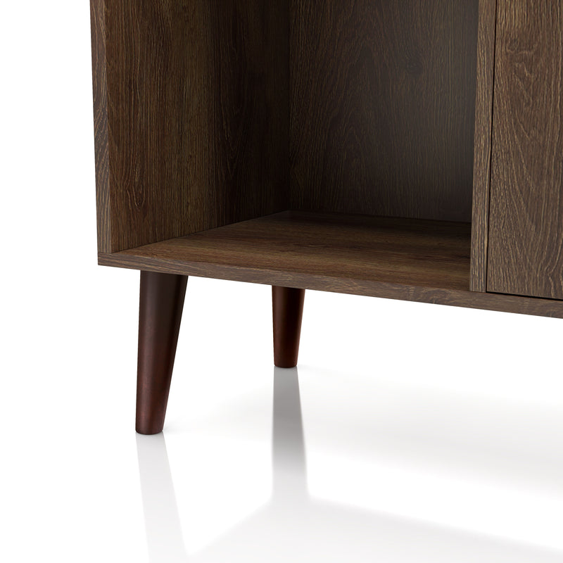 Coughman Distressed Walnut 6-Bottle Wine Slot & Stemware Cabinet