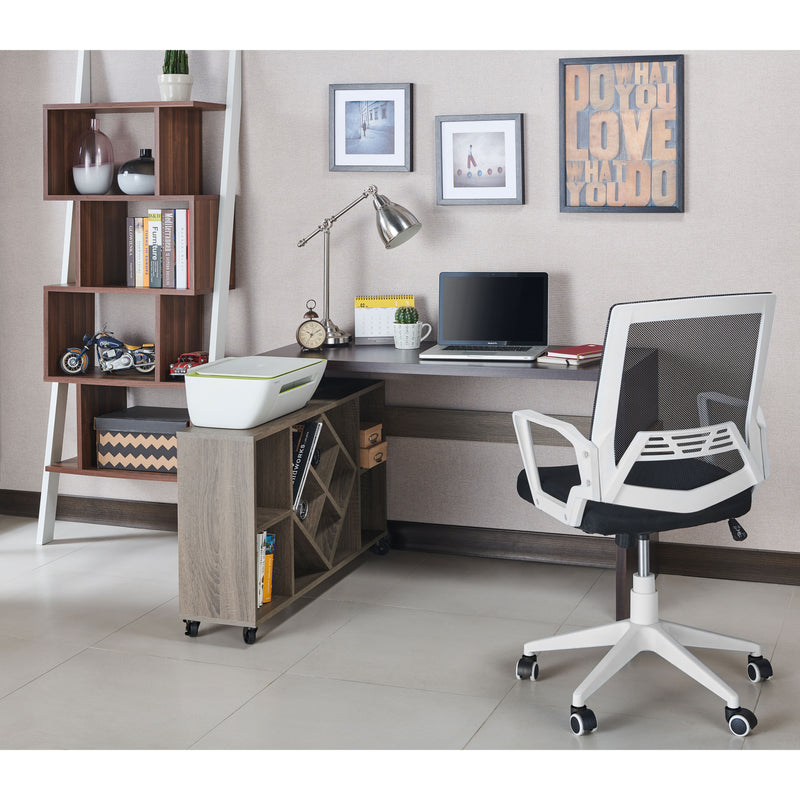 Minshew Chestnut Brown Multi-Functional Mobile Wine Rack & Server