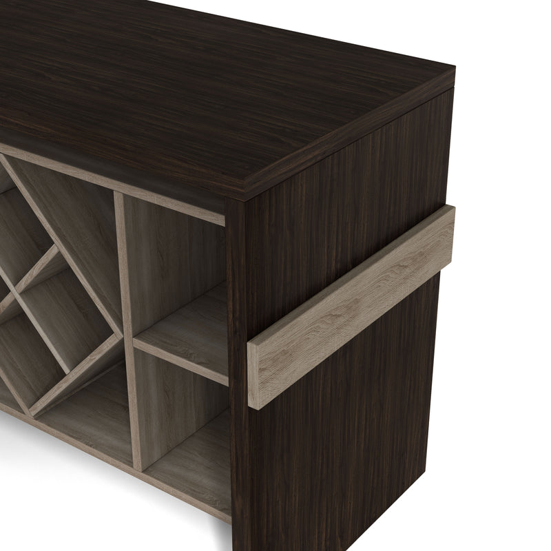 Minshew Chestnut Brown Multi-Functional Mobile Wine Rack & Server