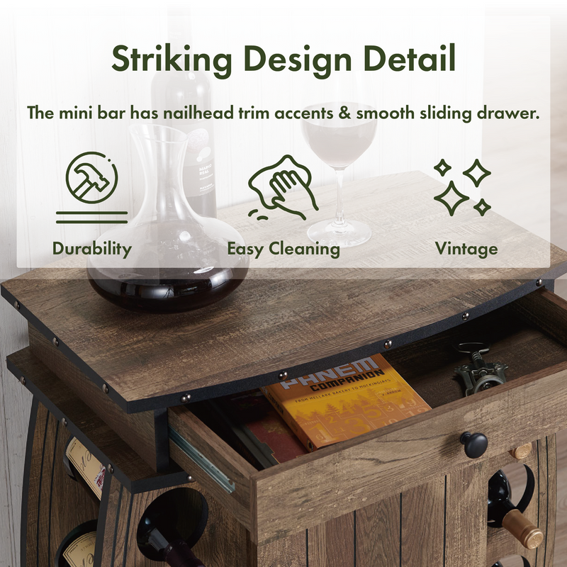 Dilling Rustic Reclaimed Oak 26-inch Mini Bar