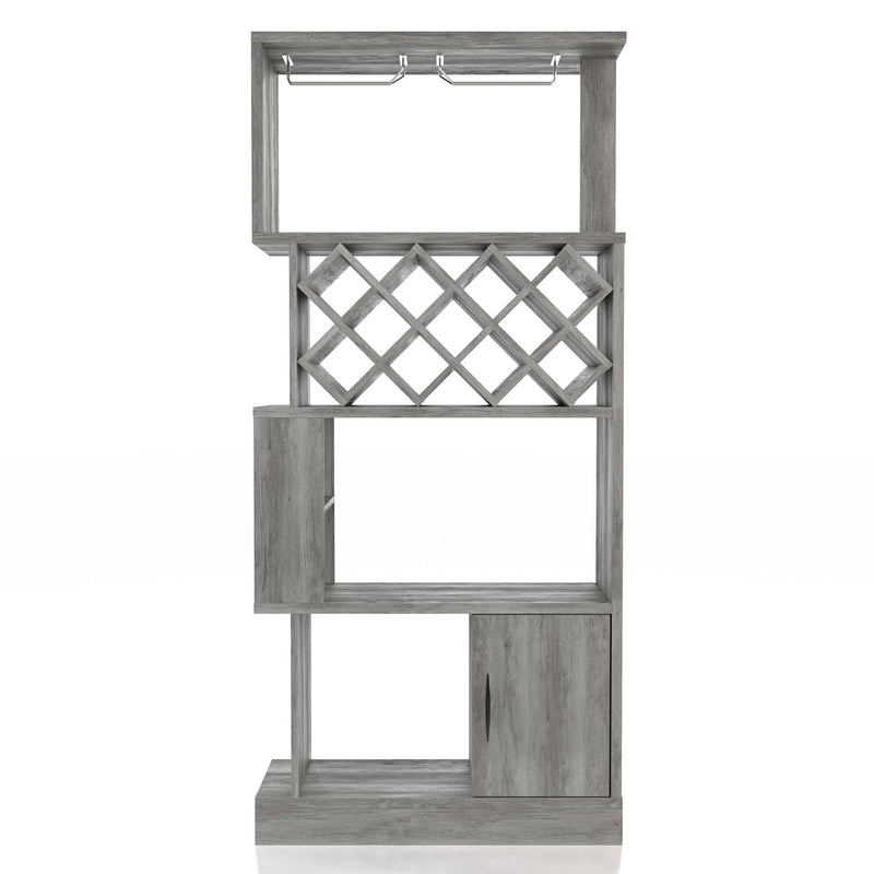 Billy Vintage Grey Oak 11-bottle Wine Bar 2-Piece Set
