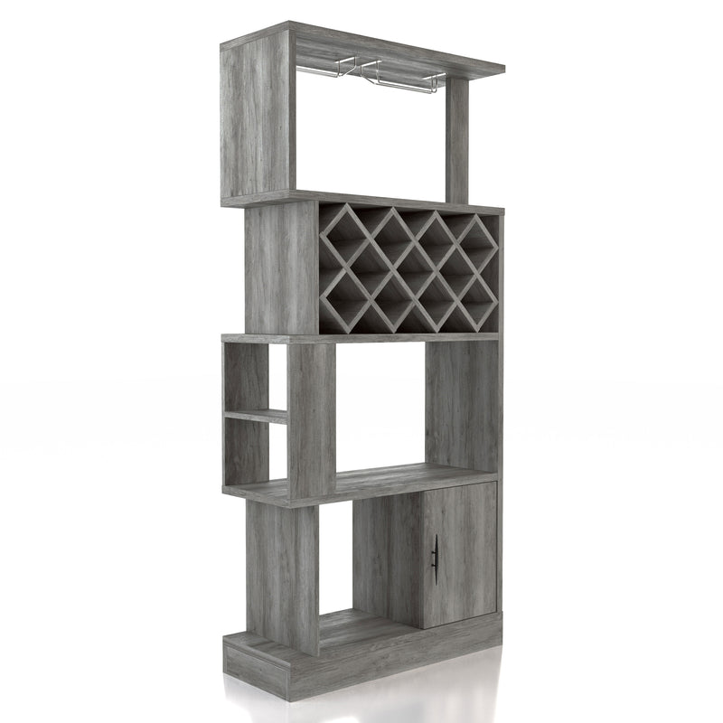 Billy Vintage Grey Oak 11-bottle Wine Bar 2-Piece Set
