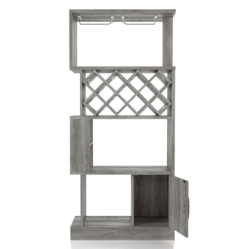 Billy Vintage Grey Oak 11-bottle Wine Bar 2-Piece Set