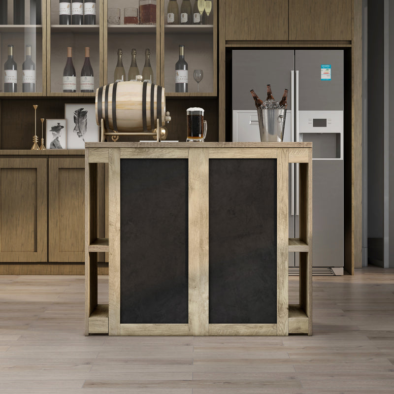 Forester Farmhouse Home Bar with Chalkboard Menu Signs