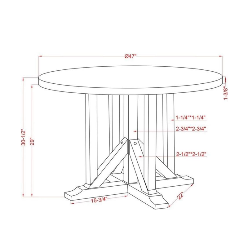 Hersden Rustic Dark Oak and Antique White 47-in Round Dining Table