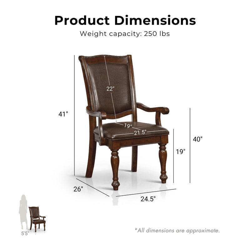Dolly Formal Brown Cherry Finish Arm Chair