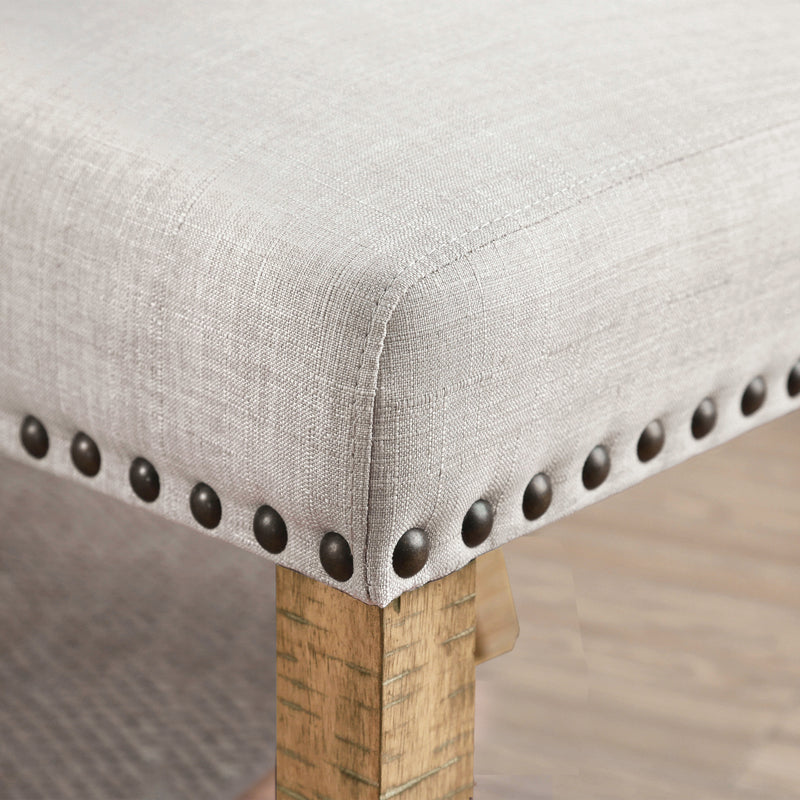 Gaylen Farmhouse Ivory Tufted Wingback Dining Chairs, Set of 2