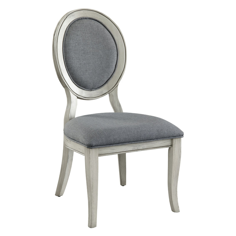 Etheridge Rustic Linen Round Back Dining Chairs (Set of 2)