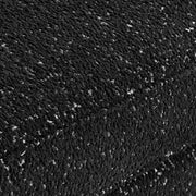 Swatch of the upholstery fabric on a contemporary black metallic boucle shelter loveseat