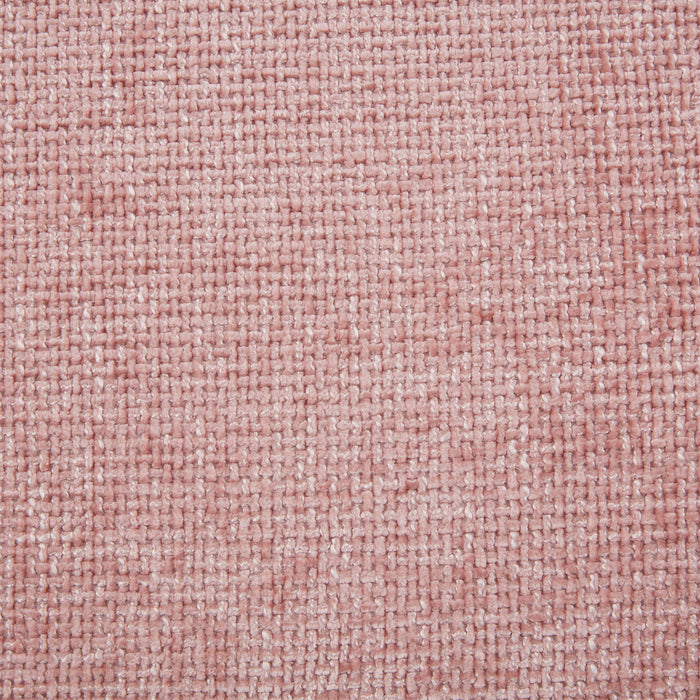 Swatch of the upholstery fabric on a contemporary pink chenille trapezoidal armless chair with an adjustable back