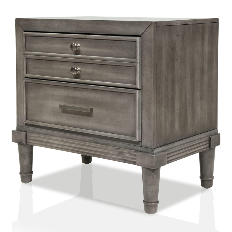 Hax Transitional Grey 2-Drawer Solid Wood Nightstand