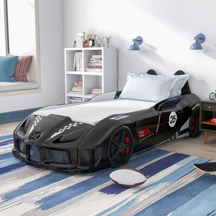 Mistlin Novelty Twin Kids Car Bed with LED Lights