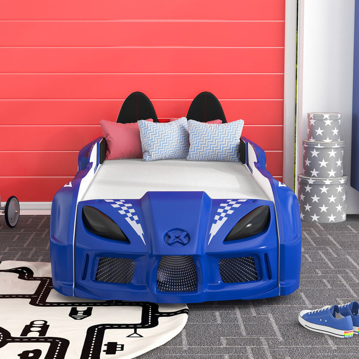 Mistlin Novelty Twin Kids Car Bed with LED Lights