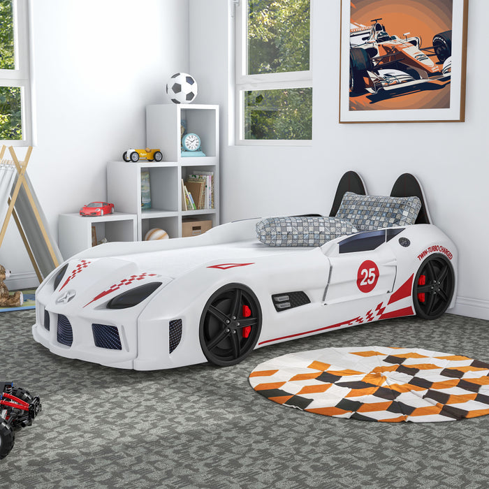 Mistlin Novelty Twin Kids Car Bed with LED Lights