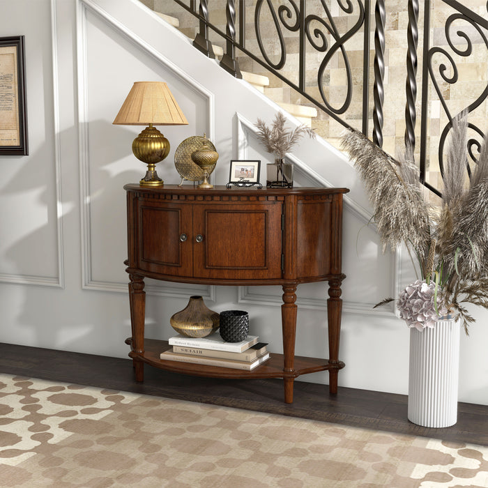 Lofton Traditional Brown Cherry Console Table