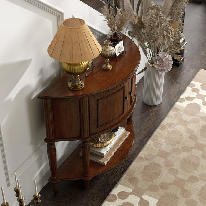Lofton Traditional Brown Cherry Console Table