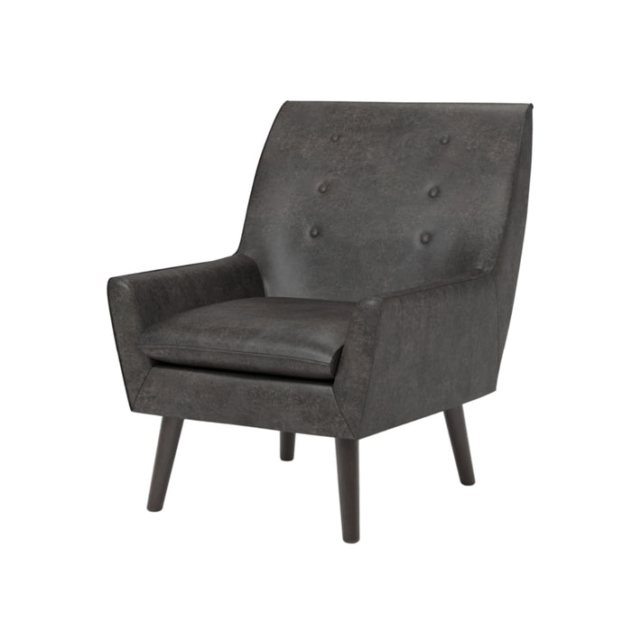 Heaton Knoll-Inspired Tuxedo Tufted Low-Profile-Arm Accent Chair