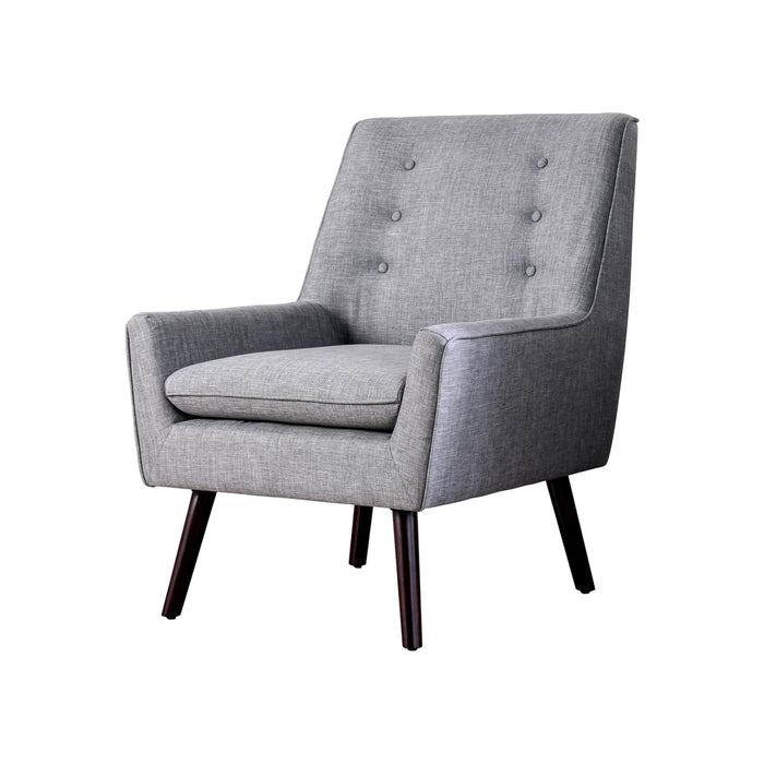 Heaton Knoll-Inspired Tuxedo Tufted Low-Profile-Arm Accent Chair