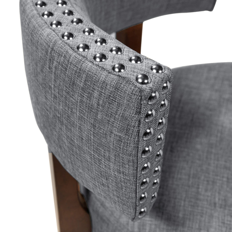Fendeson Transitional Nailhead Swivel Barstool (Set of 2)