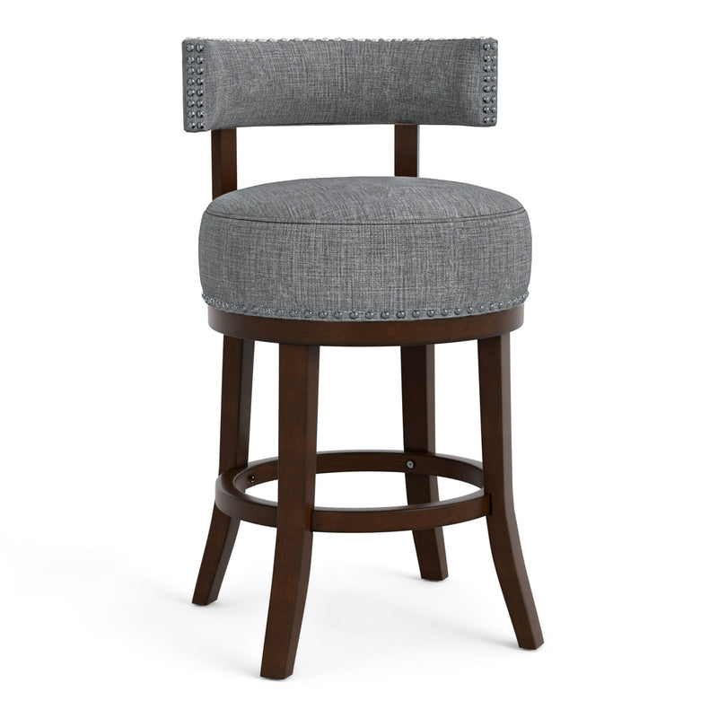 Fendeson Transitional Nailhead Swivel Barstool (Set of 2)