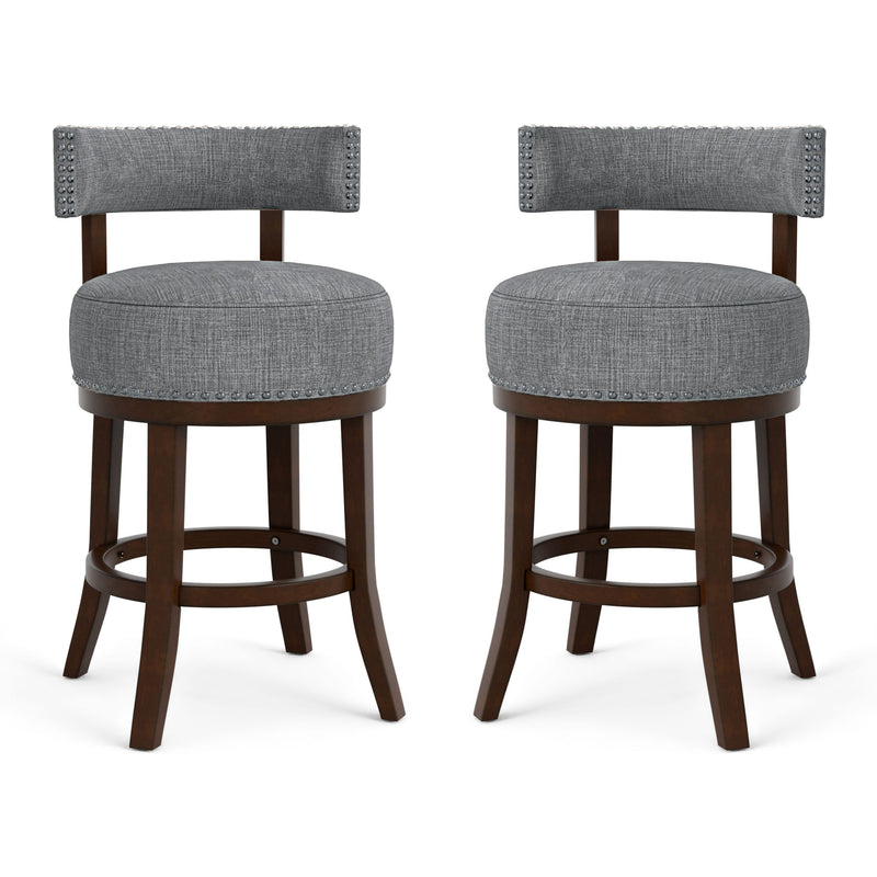 Fendeson Transitional Nailhead Swivel Barstool (Set of 2)