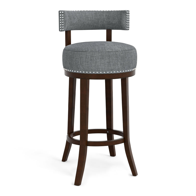 Fendeson Transitional Nailhead Swivel Barstool (Set of 2)