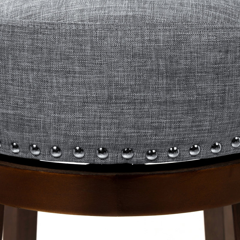 Fendeson Transitional Nailhead Swivel Barstool (Set of 2)
