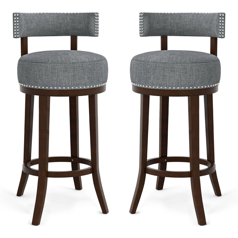 Fendeson Transitional Nailhead Swivel Barstool (Set of 2)